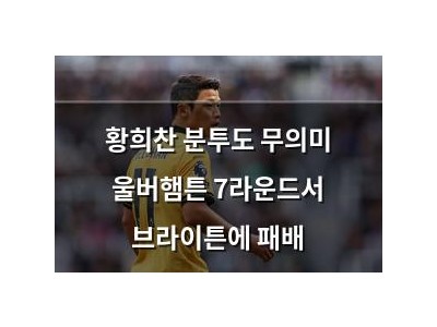황희찬 분투도 무의미 울버햄튼 7라운드서 브라이튼에 패배