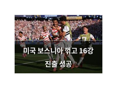 미국 보스니아 꺾고 16강 진출 성공