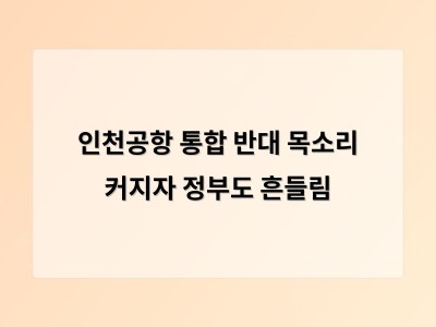 인천공항 통합 반대 목소리 커지며 정부 방향에 관심 집중