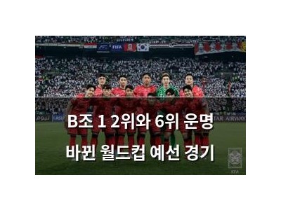 B조 1 2위와 6위 운명 바뀐 월드컵 예선 경기