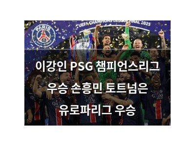이강인 PSG 챔피언스리그 우승 손흥민 토트넘은 유로파리그 우승