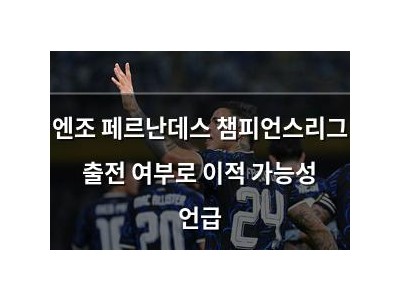 엔조 페르난데스 챔피언스리그 출전 여부로 이적 가능성 언급