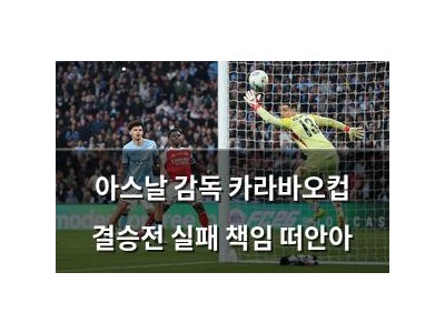 아스날 감독 카라바오컵 결승전 실패 책임 떠안아