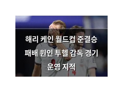 해리 케인 월드컵 준결승 패배 원인 투헬 감독 경기 운영 지적