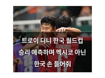 트로이 디니 한국 월드컵 승리 예측하며 멕시코 아닌 한국 손 들어줘