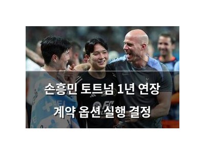 손흥민 토트넘 1년 연장 계약 옵션 실행 결정