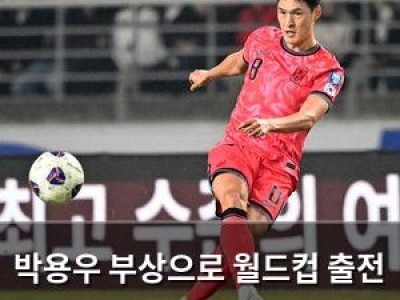 박용우 부상으로 월드컵 출전 가능성 떨어져